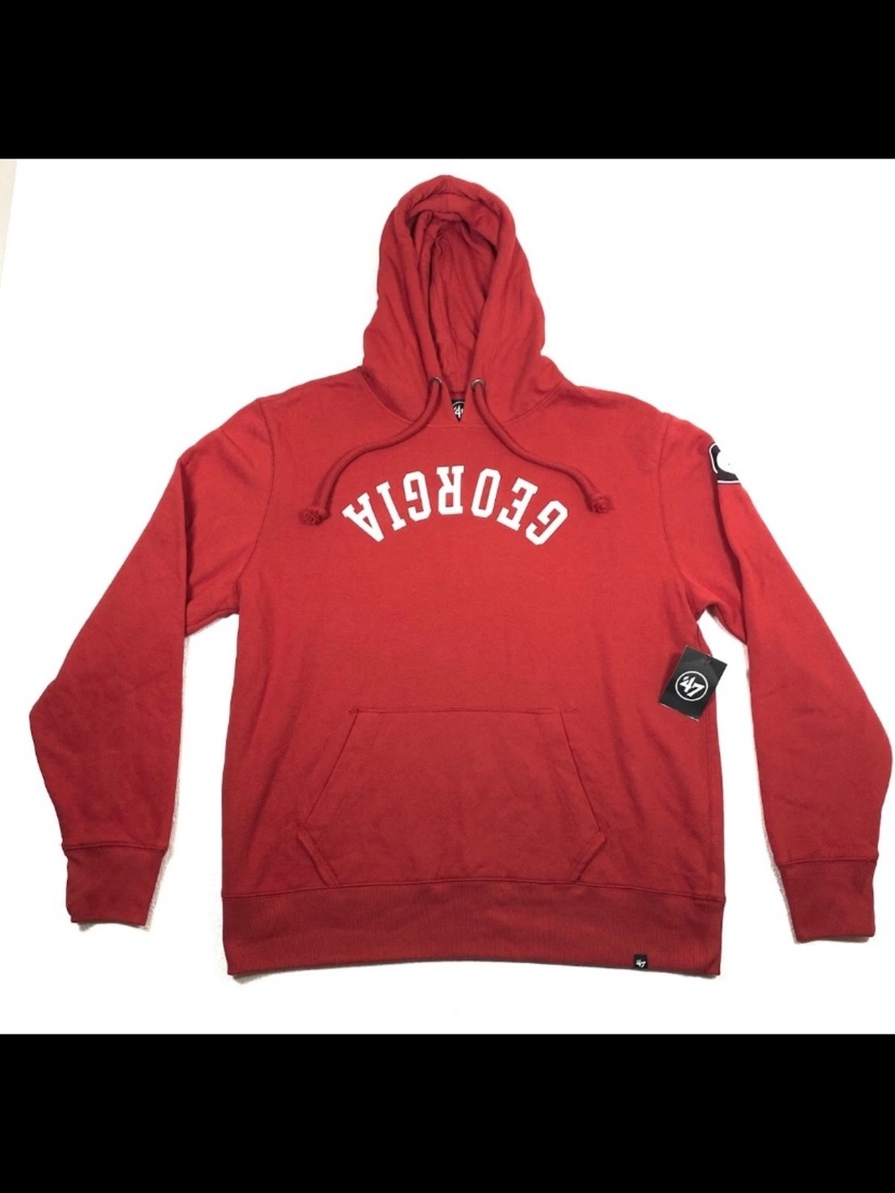 Georgia Bulldogs ’47 Brand Mens Red Upside Down Pullover Hoodie Sweatshirt XL